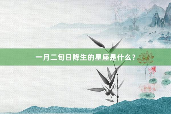 一月二旬日降生的星座是什么?