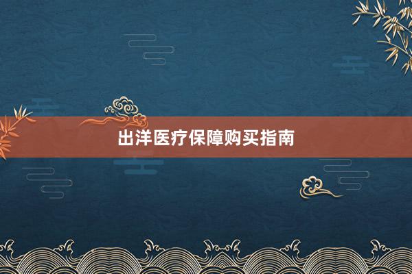 出洋医疗保障购买指南